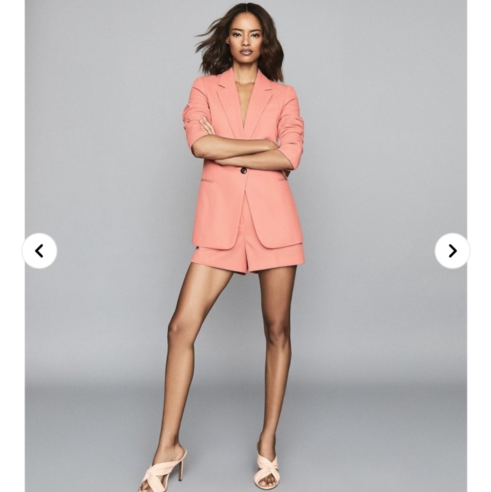 NWT Reiss Phoenix - Tailored Jacket  & Shorts in Apricot Sz 0, XS